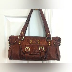 Carla Mancini Brown Leather Women's Satchel Bag Purse